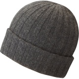 Stetson Strickmütze Beanie aus 100% Kaschmir mit Umschlag grau