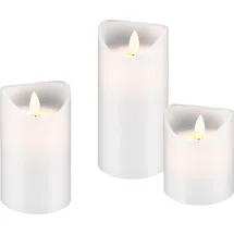 goobay LED Echtwachskerze 3 St. weiß