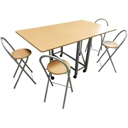 MUEBLEAR - Set Tisch und 4 Hocker 'Buch' 156x90x76 cm