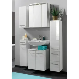 WELLTIME Porto Hochschrank 25 x 180 cm Weiß MDF