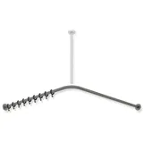 Hewi System 900 Vorhangstange 900.34.10360SC 1187 x 1187 mm, 24 Vorhangringe, Edelstahl pulverbeschichtet dunkelgrau, perlglimmer tiefmatt