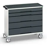 bott verso mobiler Schubladenschrank, mit 5 Schubladen und Abrollrand, BxTxH: 1050 x 550 x 965 mm