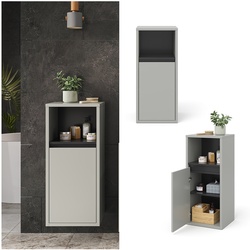 Vicco Midischrank Badschrank Badezimmermöbel Viola Grau Anthrazit modern 38x80 Badezimmer Schrank Badmöbel Schranktür Schrankfach Ablage Aufbewahrung