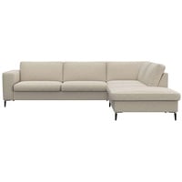 FLEXLUX Ecksofa »Fiore, super Sitzkomfort durch Kaltschaum im Sitz, L-Form«, breite Armlehnen, Füße Alu+schwarz weiß