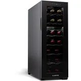 Klarstein Freistehender Weinkühlschrank 2 Zonen, Getränkekühlschrank Klein, Kleiner Weinschrank, Wein-Kühlschrank Klein mit Glastür, Indoor/Outdoor Flaschenkühlschrank, Wine Fridge, 18 Flaschen