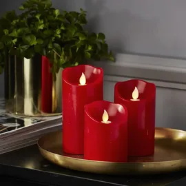 StarTrading Twinkle Stumpenkerze 12,5 cm rot