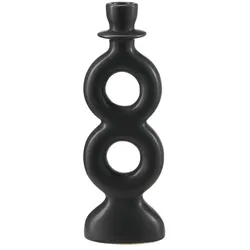 Kerzenhalter , schwarz , Porzellan , Maße (cm): B: 8,5 H: 26,5 T: 6