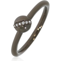 Xen, Ring, Ring mit 6 Weißtopase ca. 0,04 ct. Black Rhodium, (52, 925 Silber)