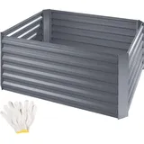 Tectake Hochbeet Salvia verzinkt 120x90x57cm - Silber,