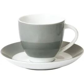 VAN WELL Vario Untertasse 14,5 cm grau/weiß 6er Set