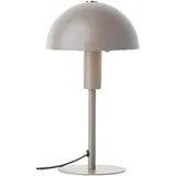 Lightbox Pilz-Tischlampe | 27 cm Höhe, Ø 15 cm | Home Office Schreibtischlampe mit Wipp-Schalter | Mini LED Lampe als Nachttischlampe für das Schlafzimmer | E14 | aus Metall in Matt Taupe/Grau