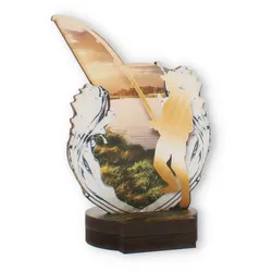 Pokal Angeln aus Holz 22,0cm