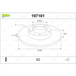 Bremsscheibe VALEO 197101 für Ford Land Rover Mondeo IV Turnier S-Max