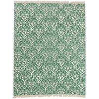 done.® Teppich »NIZZA«, rechteckig, Flachgewebe, modernes Ethno Design, mit Fransen, waschbar, grün