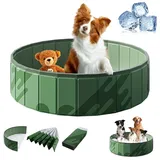Hundepool Große Hunde, Hunde Pool Faltbarer für Hunde und Tierev, Hundebadewanne Rutschfestem & Kinderpool Hundebecken Für Sommer Garten Outdoor Indoor Haustiere Kinder (Dunkelgrün, 80 x 20 cm)