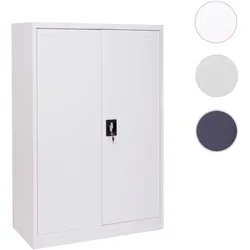 Aktenschrank HWC-H17, Stahlschrank B√oroschrank Schrank, 2 T√oren abschlie√übar Metall ~ 140x90x40cm wei√ü