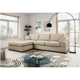 xonox Eckcouch Strukturstoff L-Form 3-Sitzer Beige