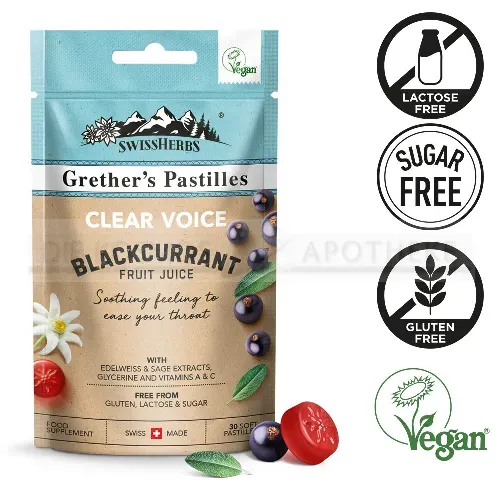 GRETHERS SWISSHERBS Clear Voice blackcurrant 45 g