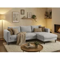 TRENDMANUFAKTUR Ecksofa Cord 2-Sitzer Grau