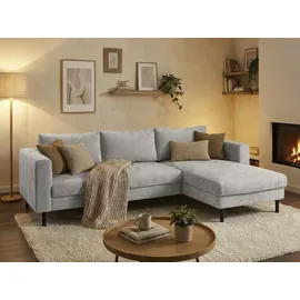 TRENDMANUFAKTUR Ecksofa Cord 2-Sitzer Grau