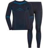 Odlo Herren Funktionsunterwäsche Set FUNDAMENTALS PERFORMANCE WARM, dark sapphire - blue jewel, XL