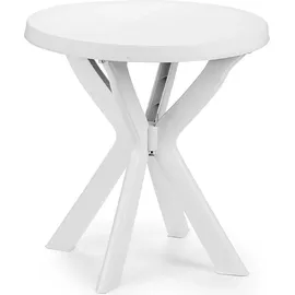 Mojawo Gartentisch Ø 70 x 72 cm Weiß
