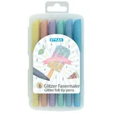 Stylex Glitzerfasermalstifte pastell 6er Etui
