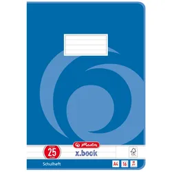 Herlitz 3322500, Blau, 16 Blätter, Liniertes Papier, A4, Klammerbindung, Papier