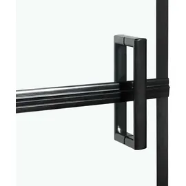 vidaXL Bad-Duschschirm Schwarz und Transparent 116 x 68 x 128 cm
