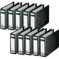 Leitz Qualitäts-Ordner 180° A5 quer, Hartpappe, Schwarz, 5,5 cm
