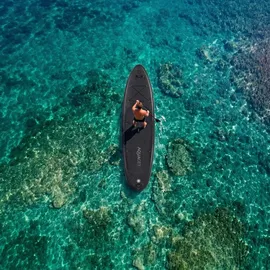aquaget SUP Board Set 350 x 81 x 15 cm Schwarz
