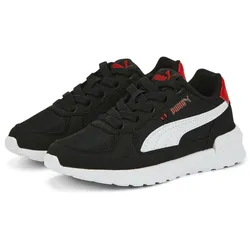 Sneaker PUMA "Graviton AC Sneaker Jugendliche", Kinder, Gr. 30, schwarz, weiß rot, Obermaterial: Textil, Synthetik; Futter: Textil; Innensohle: Textil; Laufsohle: Synthetik, Schuhe
