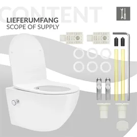 luxebath Wand-WC mit WC-Sitz Weiß Nano