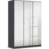 Rauch Reflect, mit Spiegelfront, inkl. praktischer Inneneinteilung und Stoffboxen-Set grau metallic, Schwarz, 136x197x54cm