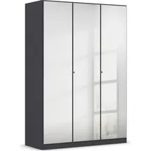 Rauch Reflect, mit Spiegelfront, inkl. praktischer Inneneinteilung und Stoffboxen-Set grau metallic, Schwarz, 136x197x54cm