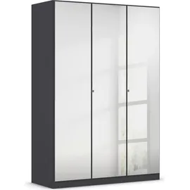 Rauch Reflect, mit Spiegelfront, inkl. praktischer Inneneinteilung und Stoffboxen-Set grau metallic, Schwarz, 136x197x54cm