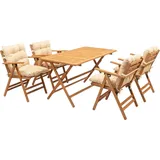 Dmora Gartenmöbel-Set Sangano Weiß Creme, 4-Sitzer mit Tisch - Weiß