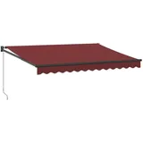 vidaXL Markise Manuell Weinrot 350x250 cm