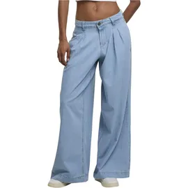 URBAN CLASSICS Damen Jeanshose Ladies Wide Leg Light Denim Pants, Damen-Hose aus leichtem Denim mit weitem Bein, Größen 26-32 - 26
