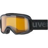 Uvex elemnt LGL - Skibrille für Damen und Herren - konstrastverstärkend - vergrößertes, beschlagfreies Sichtfeld - black/lasergold lite-clear - one size