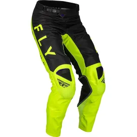 FLY RACING Kinetic Kore, Textilhose - Neon-Gelb/Schwarz / 30