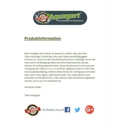 Aquagart Gartenvlies Unkrautvlies 50m2 150g/m2 1m breit