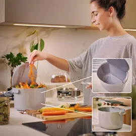 Skaza Exceeding Expectations Behälter für Küchenabfälle, formschöner Komposteimer, Biomüll-Eimer, hellgrau