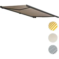 Mendler Elektrische Kassettenmarkise T122, Markise Vollkassette 4x3m Polyester Sand,