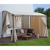 KONIFERA Anbaupavillon Burano, mit 3 Seitenteilen, (Set), BxT : 300x250 cm oder 400x250 cm beige 300 cm x 250 cm