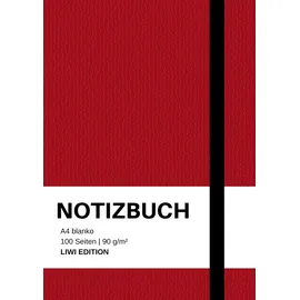 LIWI Literatur- und Wissenschaftsverlag Notizbuch A4 blanko rot - 100 Seiten Soft Cover