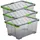 Rotho Evo Total Protection Aufbewahrungsbox 59 x 39,5 x 28 cm 3-tlg. grün/transparent