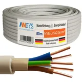 TechMech 50m NYM-J 5x2,5 mm2 Mantelleitung Feuchtraumkabel Elektrokabel Kupfer Made in Germany