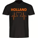 multifanshop Kinder T-Shirt - Holland - Herzschlag - Druck orange - Kind