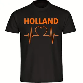 multifanshop Kinder T-Shirt - Holland - Herzschlag - Druck orange - Kind